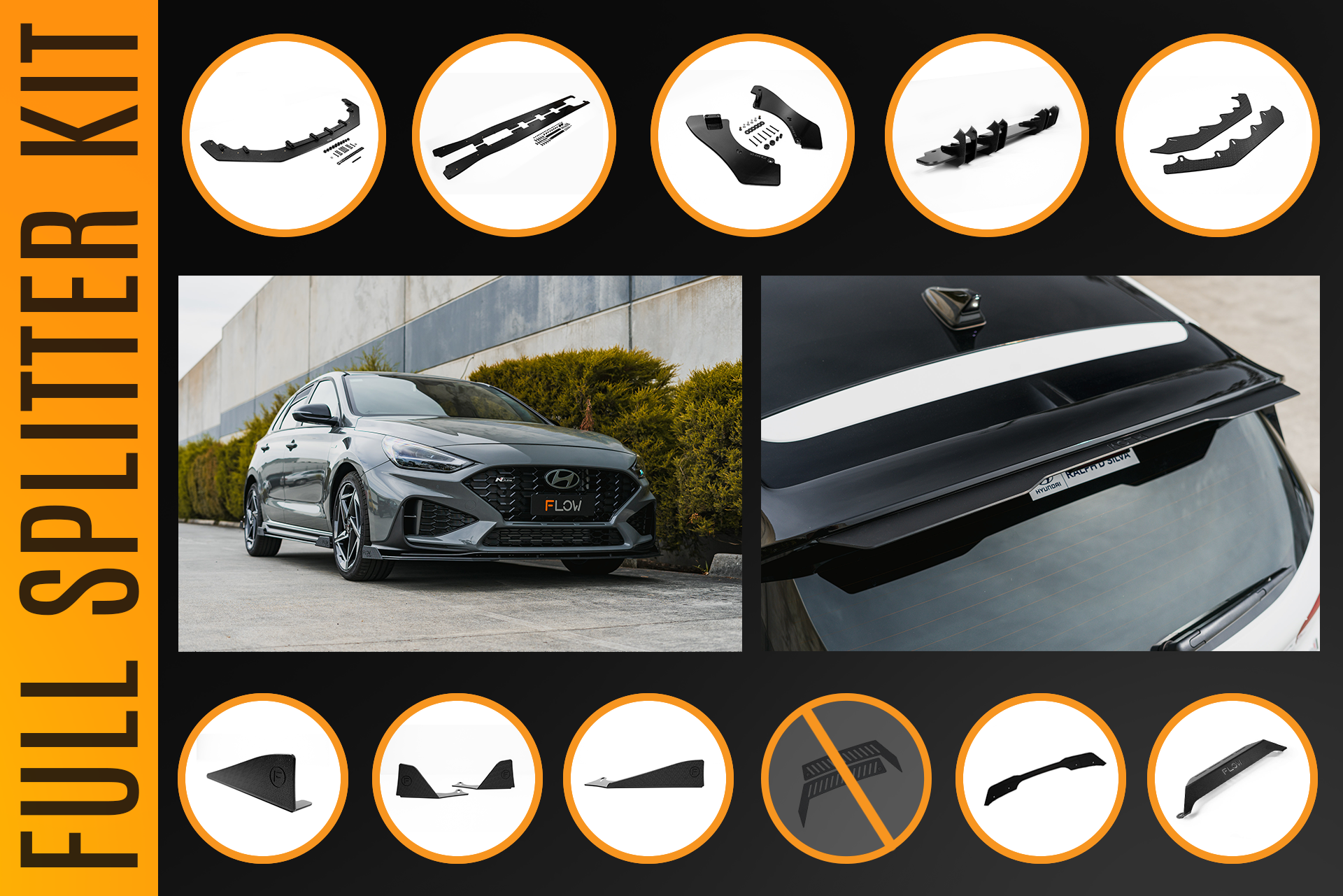 i30N-Line Hatch PDe.V6 FL 2024+ Full Lip Splitter Set