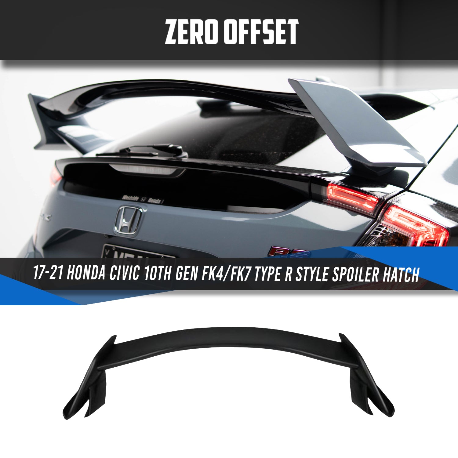 Type R Style Spoiler Hatchback for Honda Civic 10th Gen FK4/FK5/FK7 2017-2021