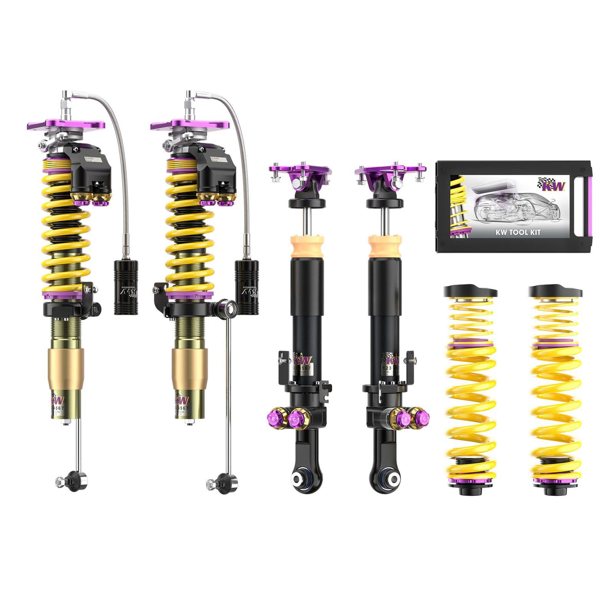 KW V5 Clubsport Coilover Kit for BMW M2 G87 / M3 G80 / M4 G82 (RWD, incl. Top Mounts + EDC Deactivation)