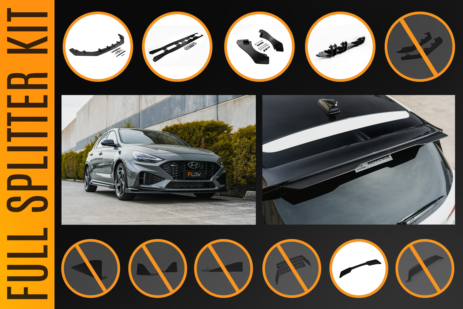 i30N-Line Hatch PDe.V6 FL 2024+ Full Lip Splitter Set