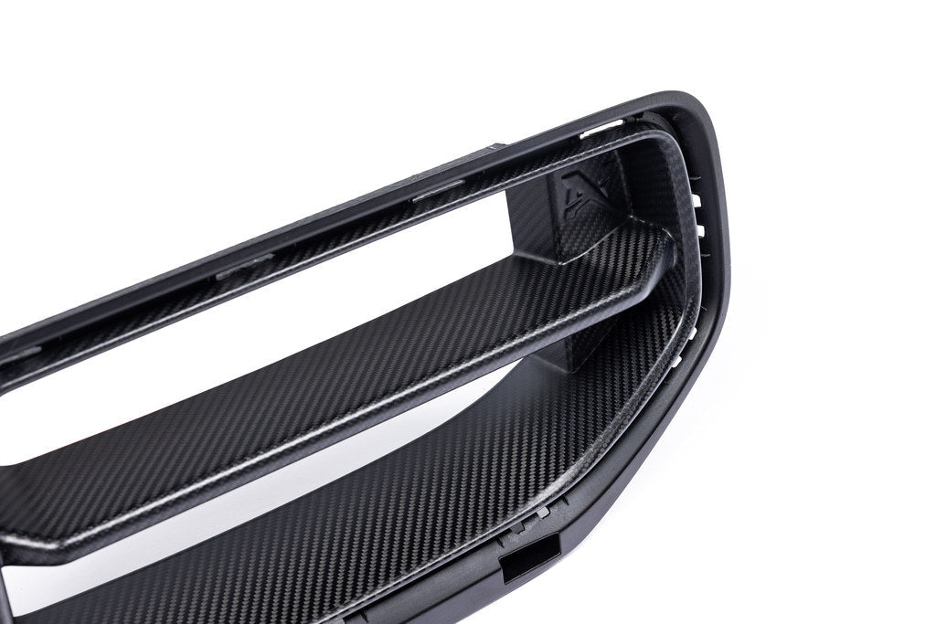 Alpha-N G87 M2 carbon front grille for the exterior of BMW M2, showcasing a sleek, lightweight carbon fiber design.