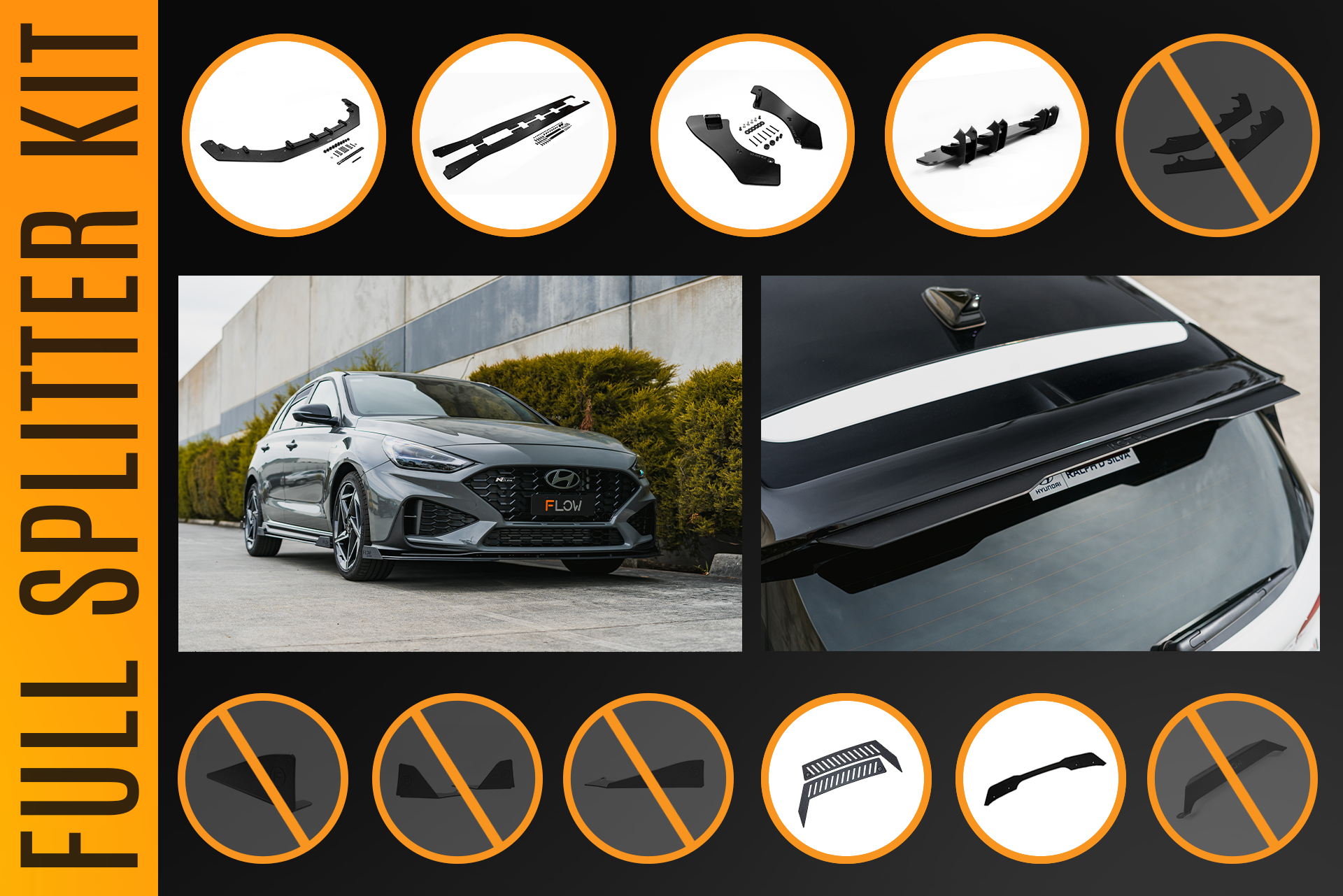 i30N-Line Hatch PDe.V6 FL 2024+ Full Lip Splitter Set