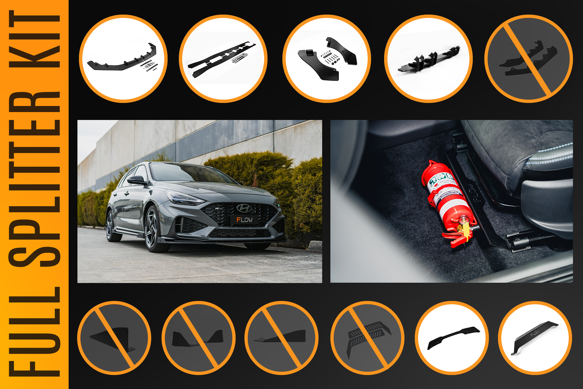 i30N-Line Hatch PDe.V6 FL 2024+ Full Lip Splitter Set