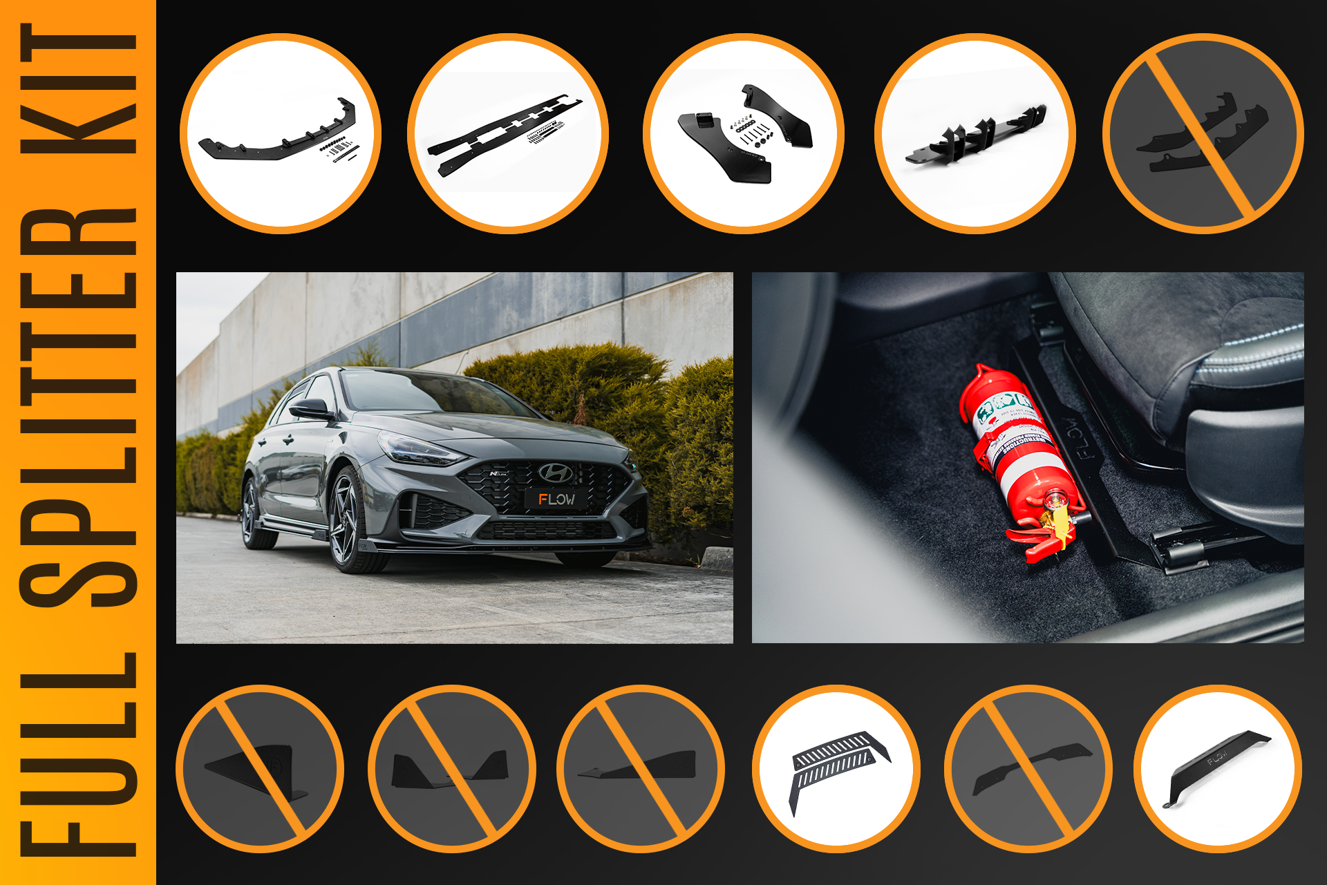 i30N-Line Hatch PDe.V6 FL 2024+ Full Lip Splitter Set