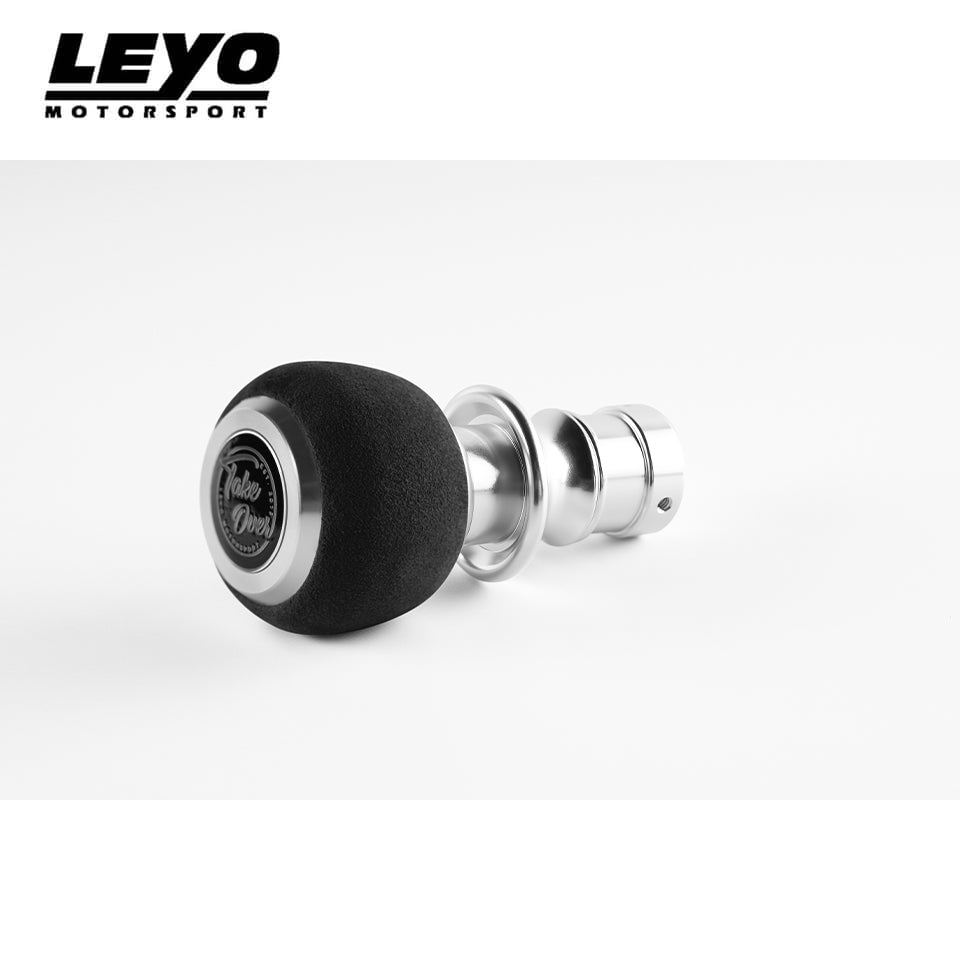 Black Alcantara DSG Shift Knob Silver Anodized - Volkswagen Audi Skoda