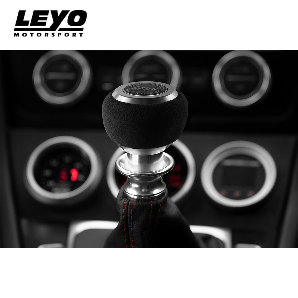 Black Alcantara DSG Shift Knob Silver Anodized - Volkswagen Audi Skoda