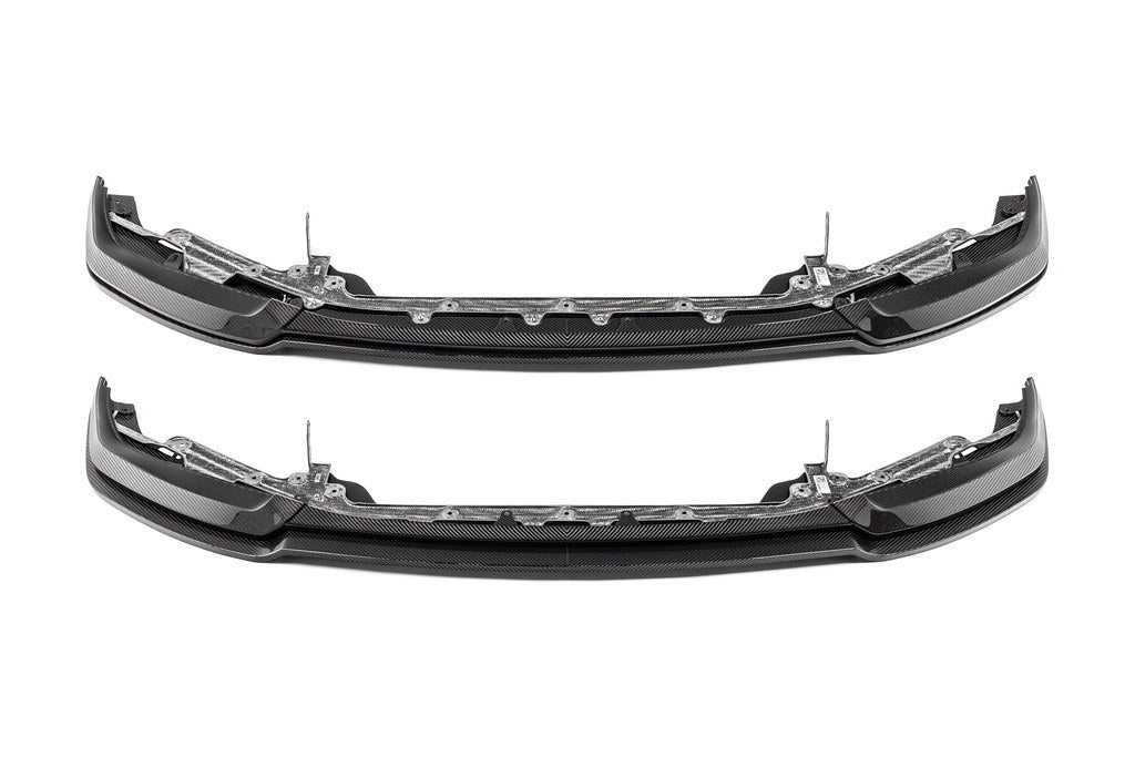Alpha N G87 M2 Carbon adjustable front lip, Class 3, for exterior car modification, shown on a white background.