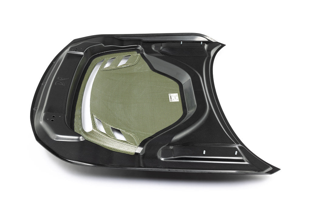 Alpha N G87 M2 Carbon Vented Hood Clubsport for BMW G87, showing the lightweight carbon exterior with vents on a white background.