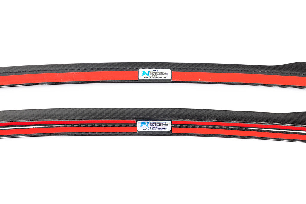 Alpha-N G87 M2 Class 3 wing gurney flap set for exterior automotive use, shown in white background with detailed design.