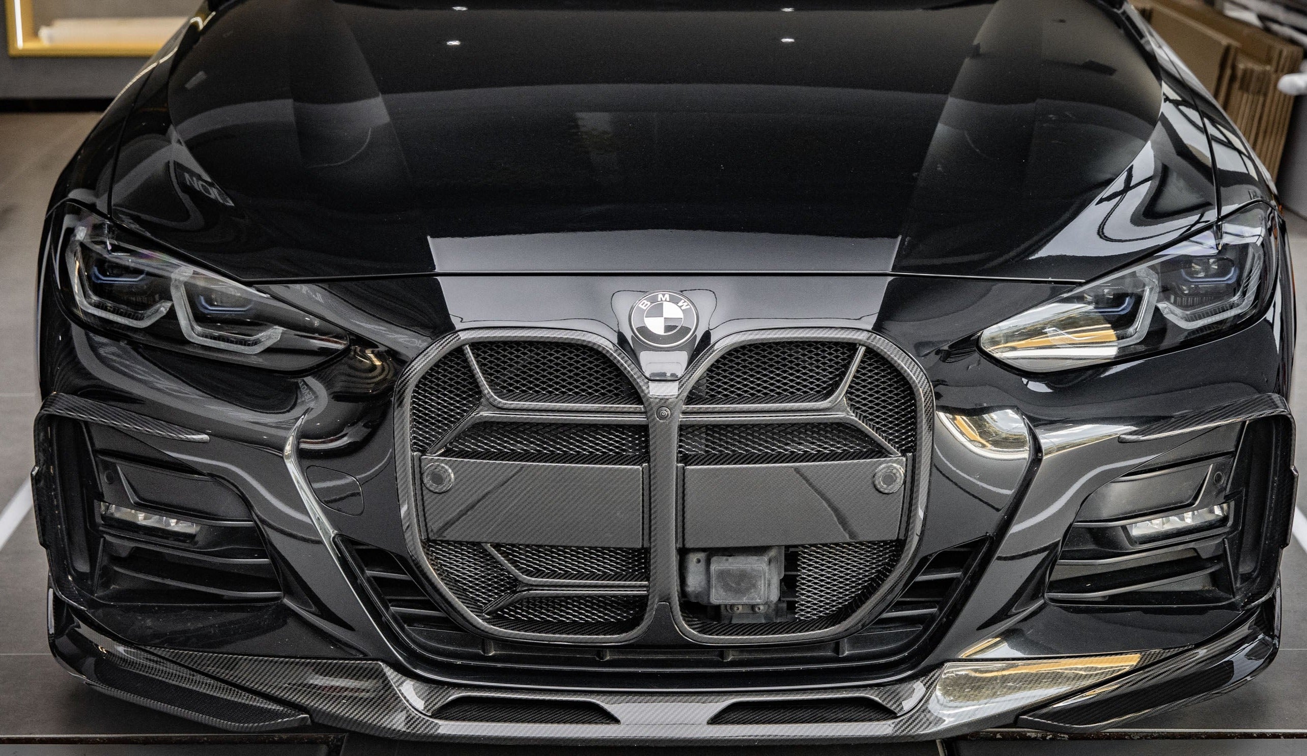 CSL Style Pre Pregged Dry Carbon Fiber Grille for BMW 4 Series G22 G23 With ACC 2020+