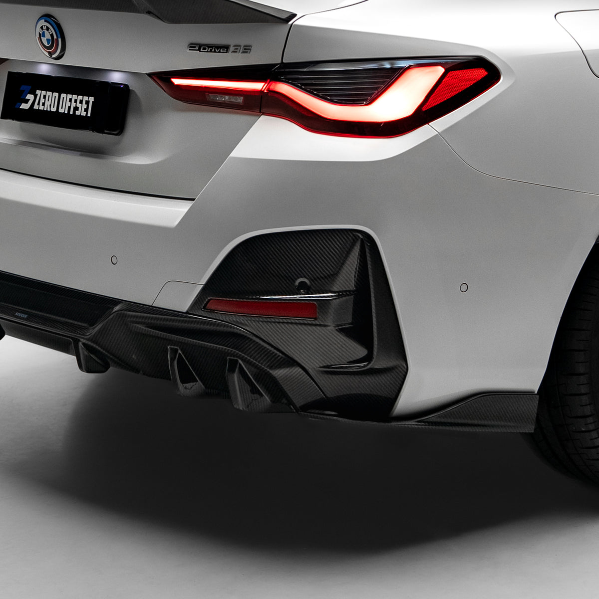Sooqoo Pre Pregged Dry Carbon Fiber Rear Bumper Trim for BMW 4 Series G26