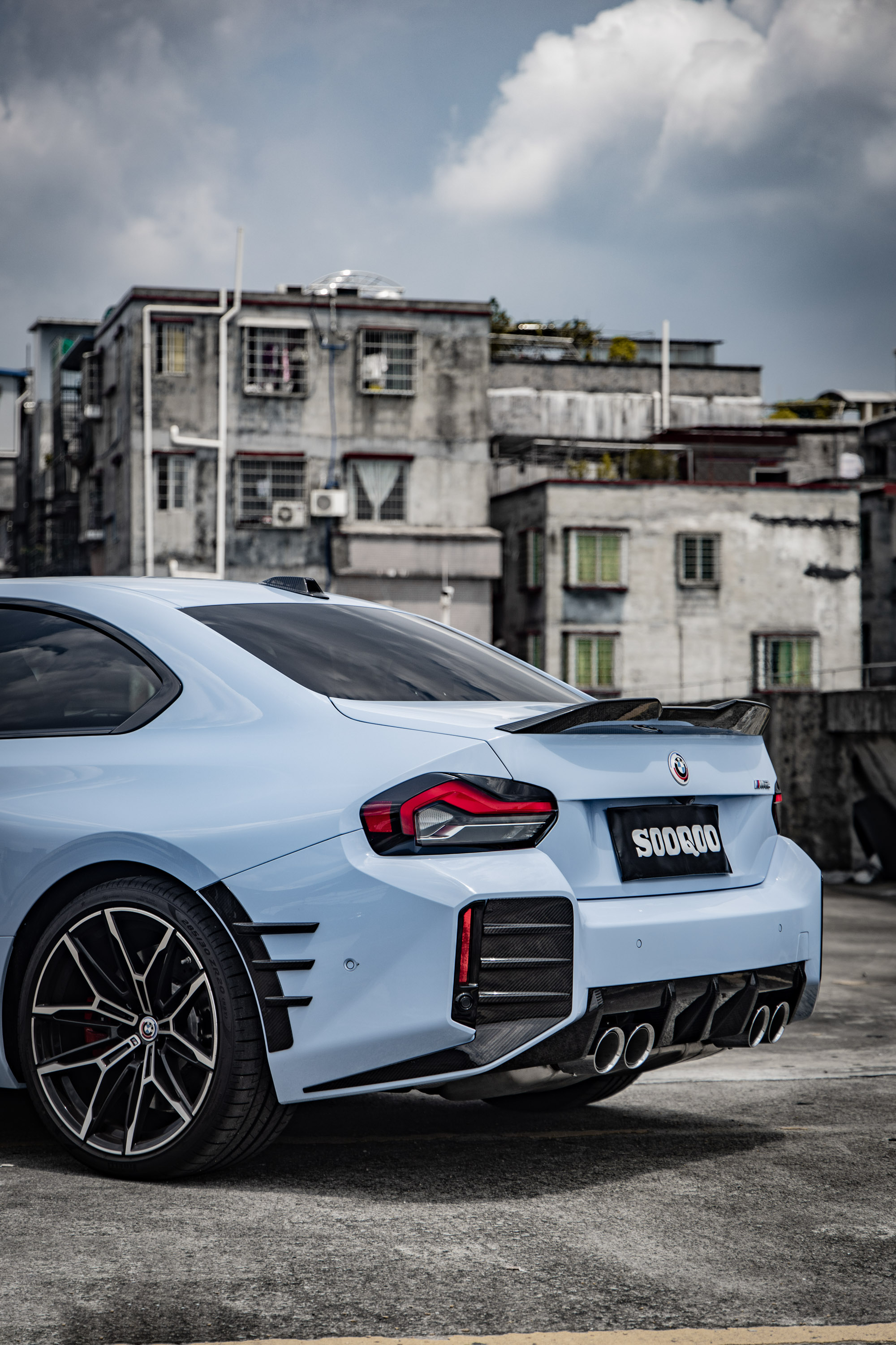 M Performance Style Pre Pregged Dry Carbon Fiber Rear Fender Arch Trim Set for BMW M2 G87 2023+