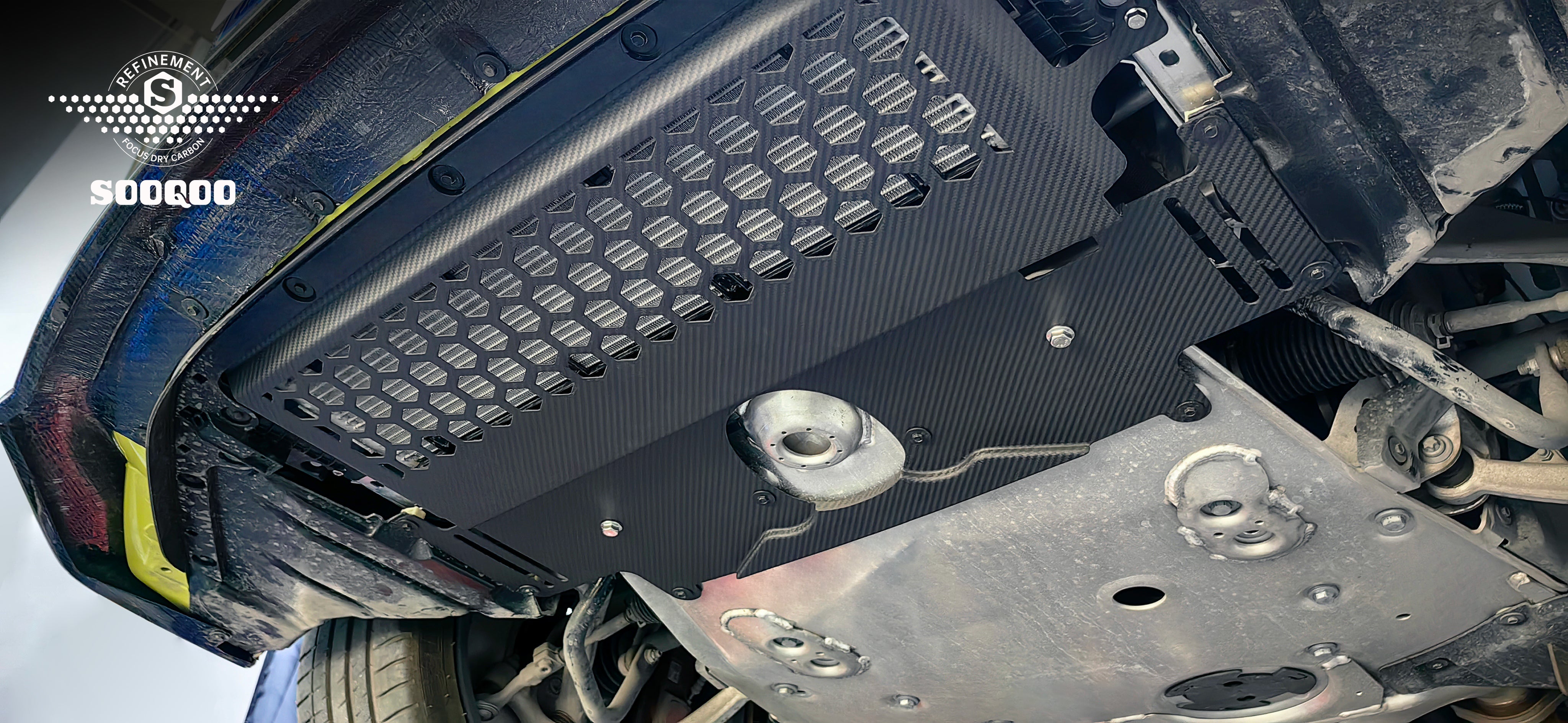Sooqoo Pre Pregged Dry Carbon Fiber Skid Plate - BMW M2 G87 / M3 G80 G81 / M4 G82 G83 2020+