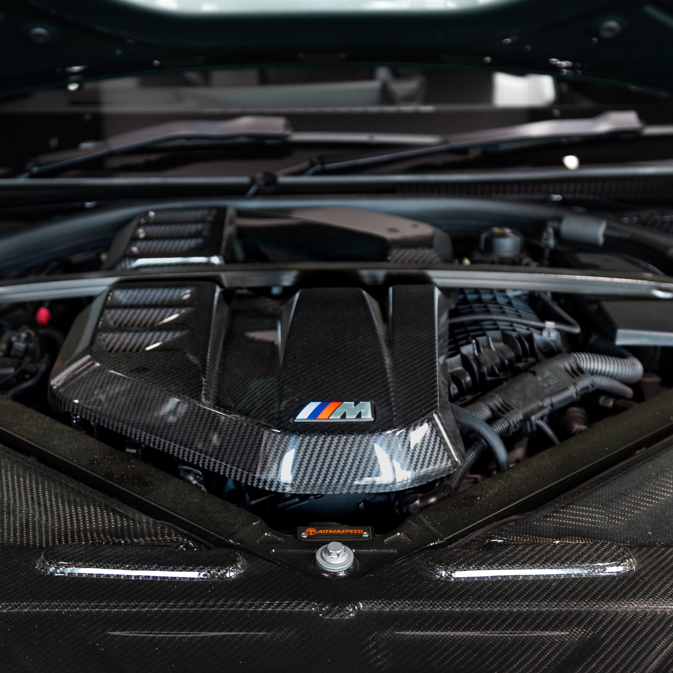 OEM Style Pre Pregged Dry Carbon Engine Cover For BMW M2 G87 / M3 G80 G81 / M4 G82 G83 2020+