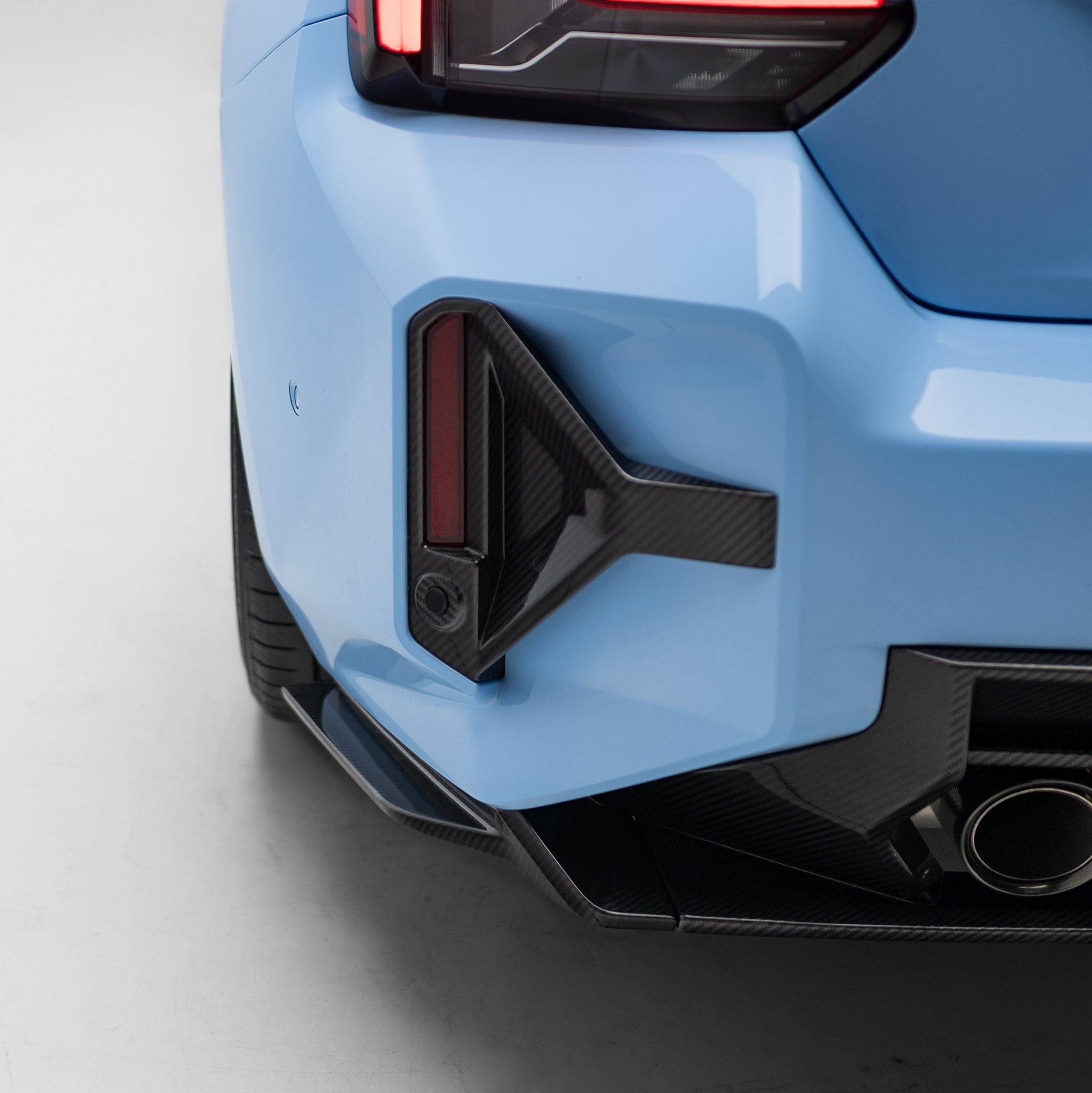 Sooqoo Pre Pregged Dry Carbon Fiber Rear Bumper Attachments for BMW M2 G87 2023+