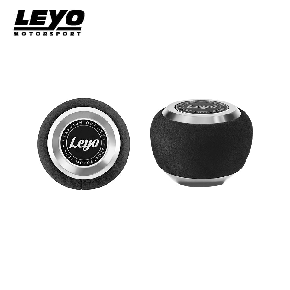 Black Alcantara DSG Shift Knob Silver Anodized - Volkswagen Audi Skoda