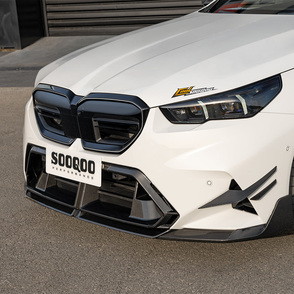 Sooqoo Pre Pregged Dry Carbon Fiber Front Bumper Center Trim for BMW M5 G90/G99 2024+