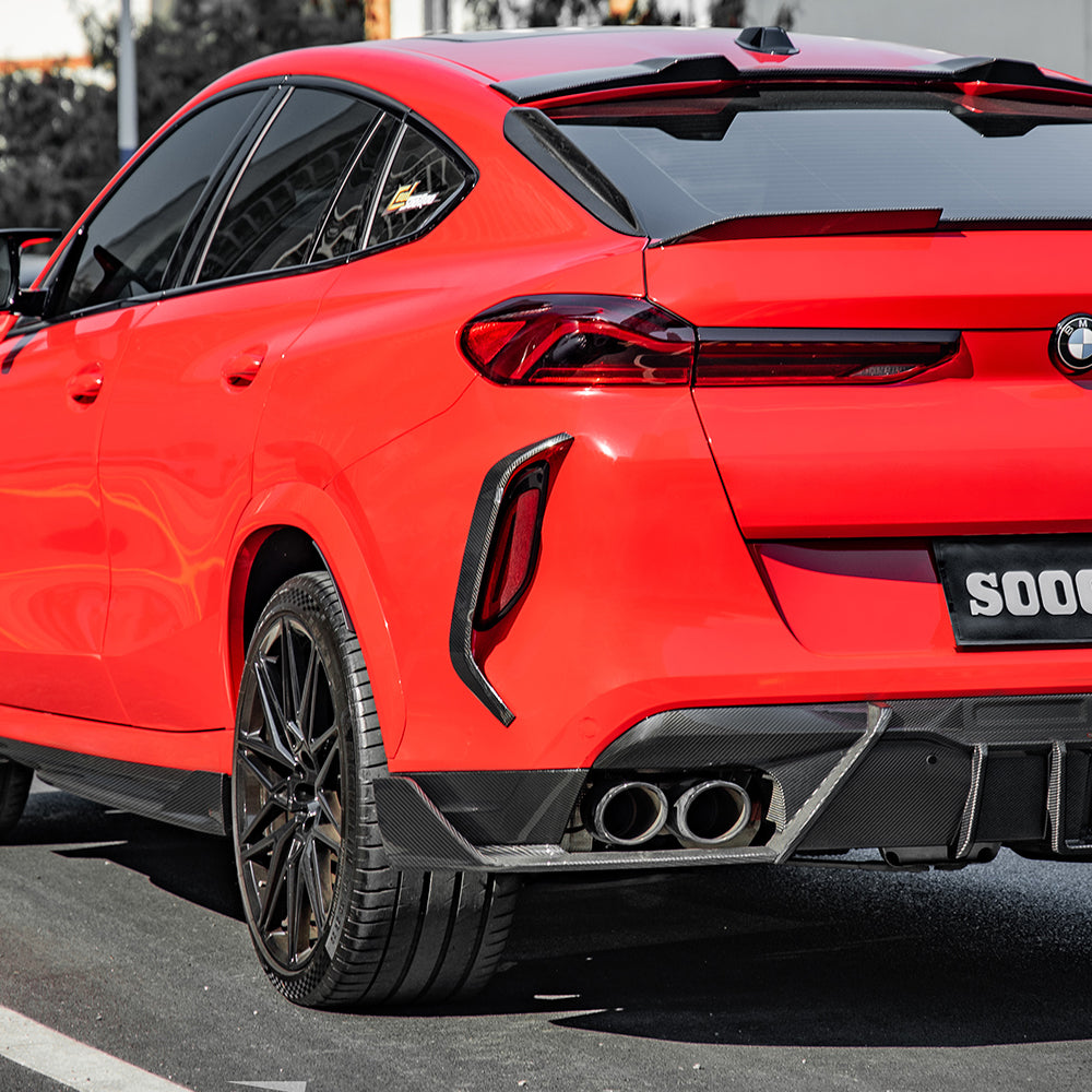 Sooqoo Pre Pregged Dry Carbon Fiber Rear Vent Trim for BMW X6M F96