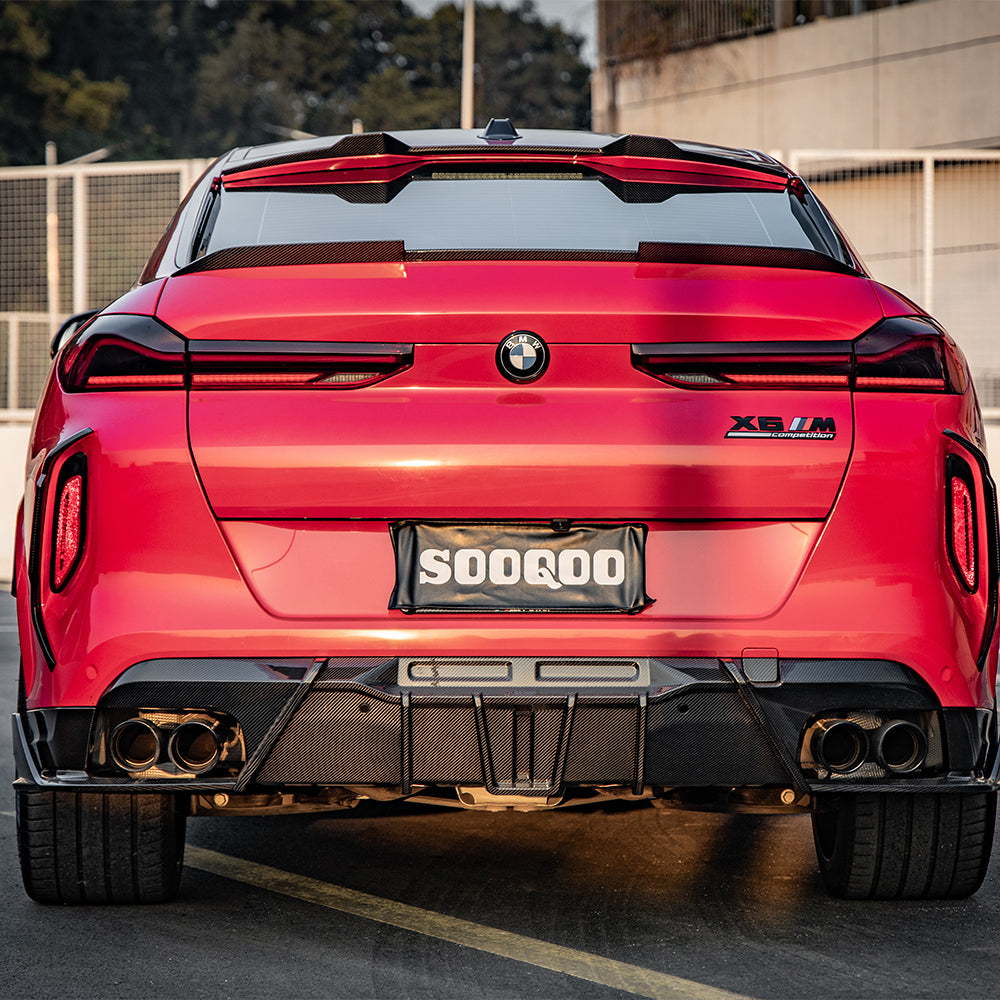 Sooqoo Pre Pregged Dry Carbon Fiber Roof Spoiler for BMW X6M F96