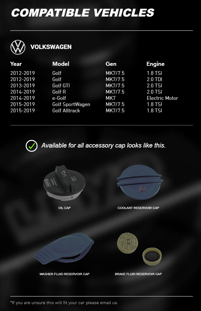 Engine Bay Accessories Cap - Volkswagen Golf MK7 Mk7.5