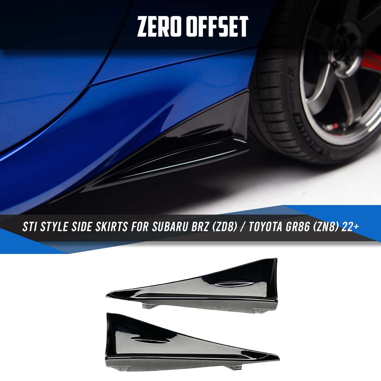 STI Style Side Skirts for Subaru BRZ (ZD8) / Toyota GR86 (ZN8) 2022+