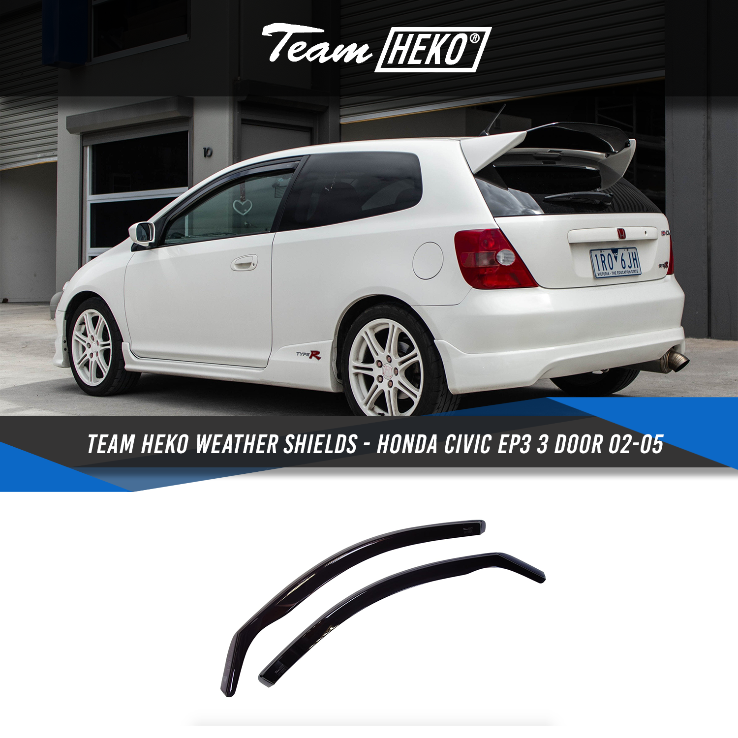 Slim-line Weather Shields - Honda Civic EP3 3 Door 02-05