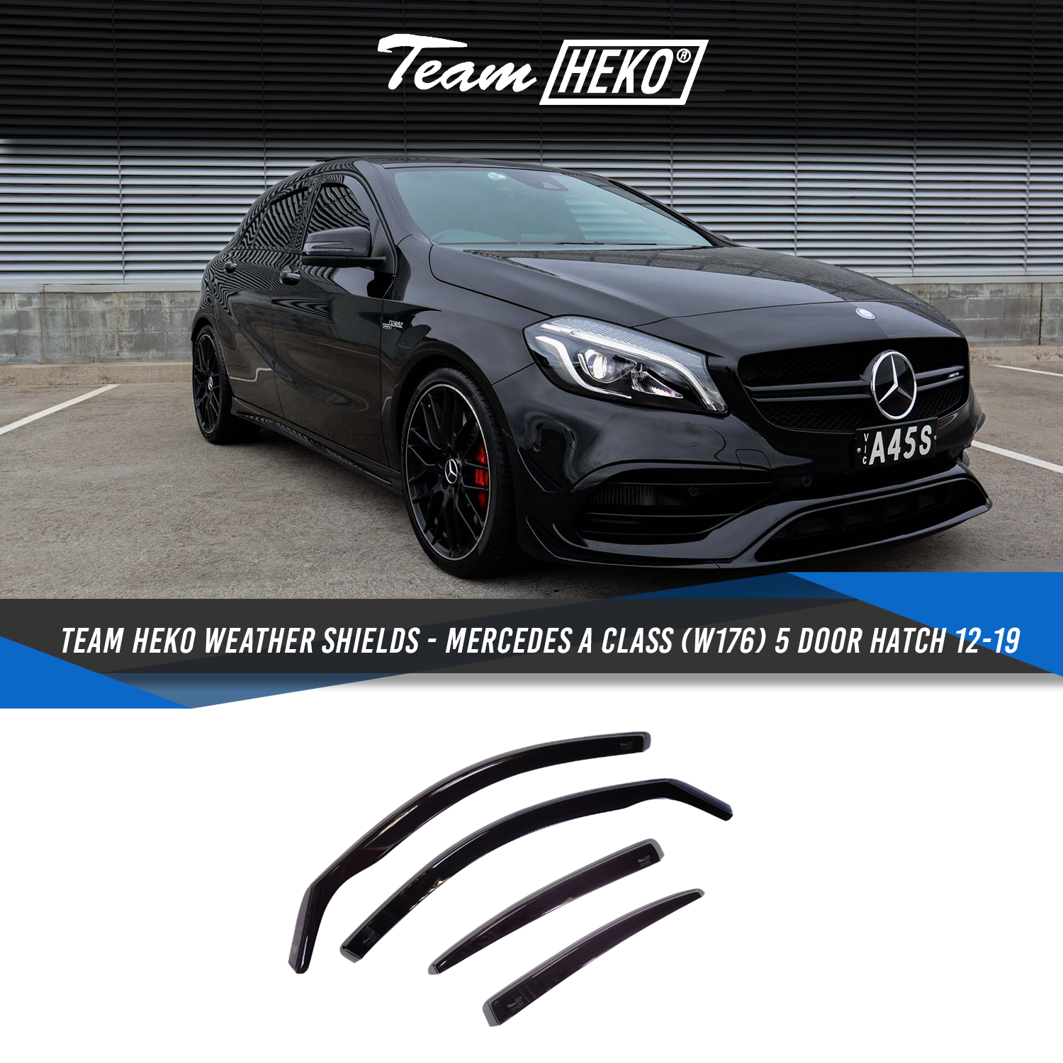 Slim-line Weather Shields - Mercedes A Class (W176) 5 Door Hatch 12-19