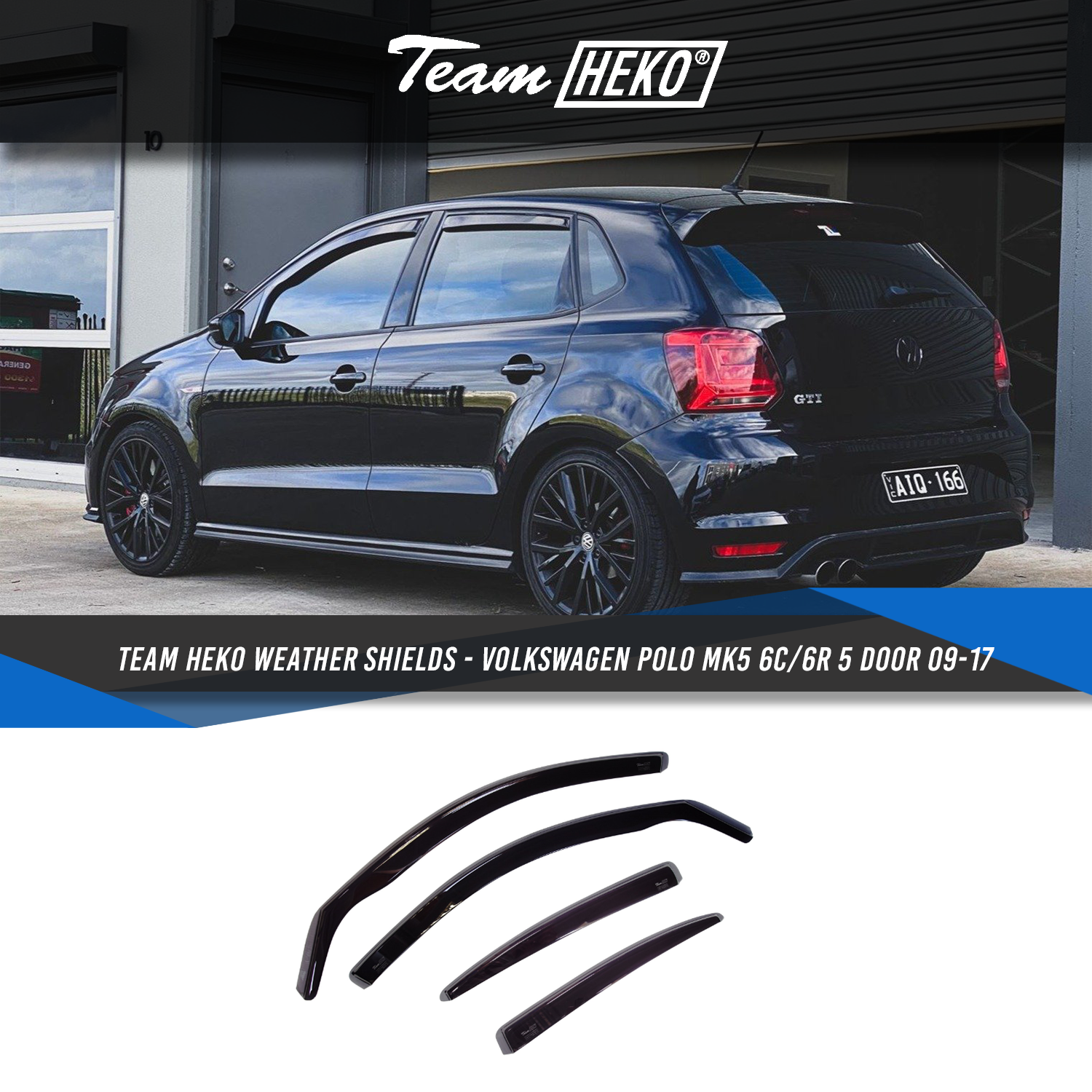 Slim-line Weather Shields - Volkswagen Polo MK5 6C/6R 5 Door 09-17