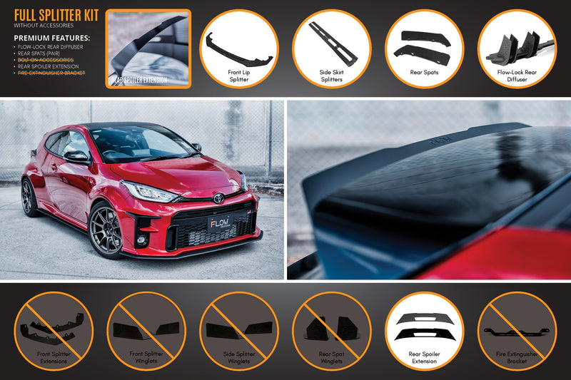 Toyota GR Yaris Full Lip Splitter Kit With Rear Diffuser