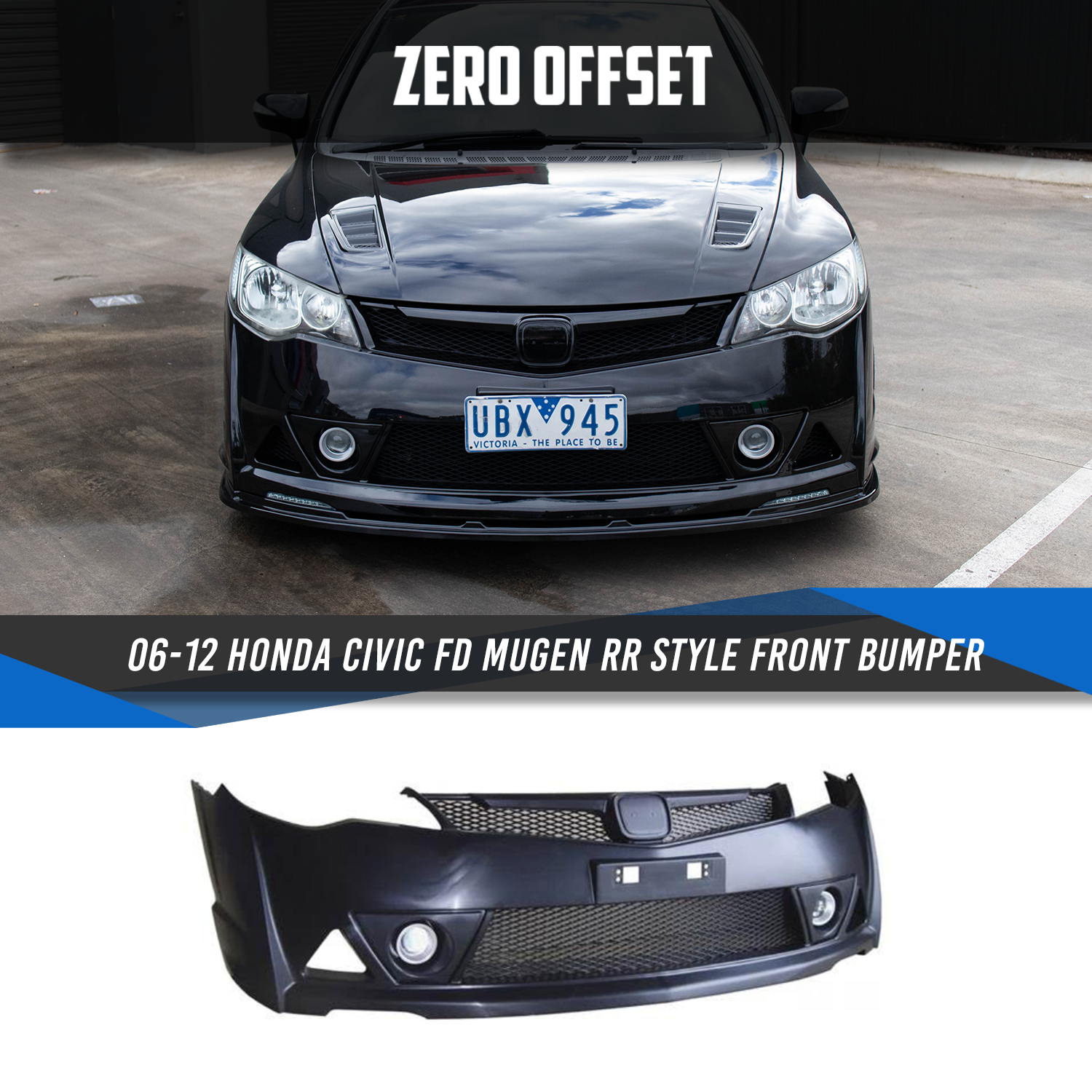 Mugen RR Style Front Bumper for Honda Civic FD 2006-2012