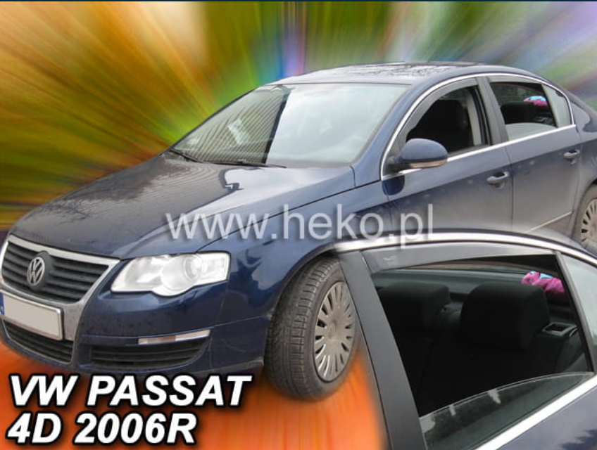 Slim-line Weather Shields - Volkswagen Passat B6/B7 4 Door 05-15 Sedan