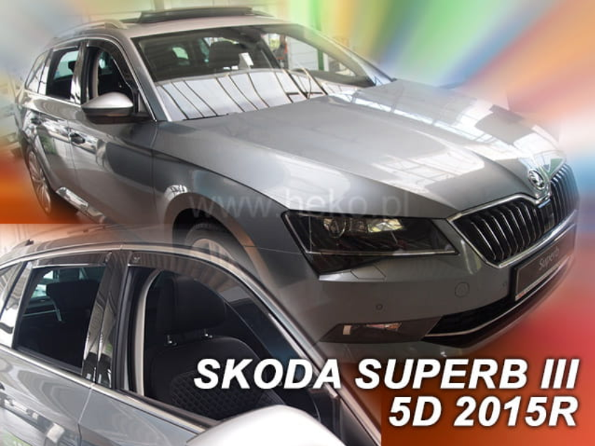 Slim-line Weather Shields - Skoda Superb MK3 Wagon 15+