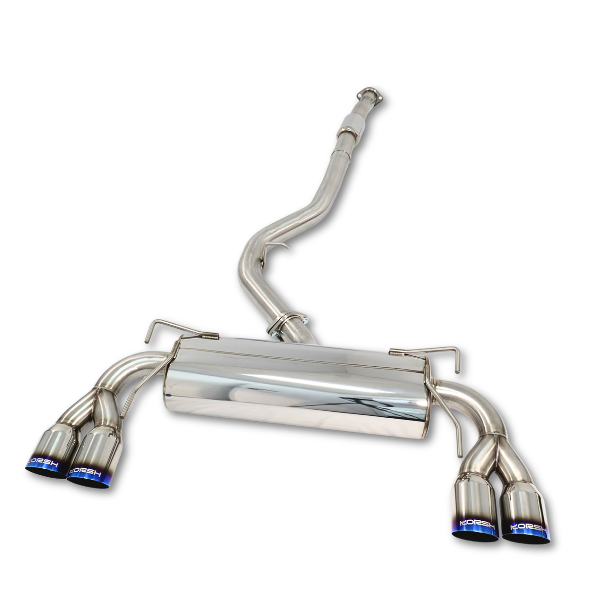 Korsh Stainless Steel Cat Back Exhaust with Titanium Tips for Subaru WRX STI Hatch GR 2008-2014