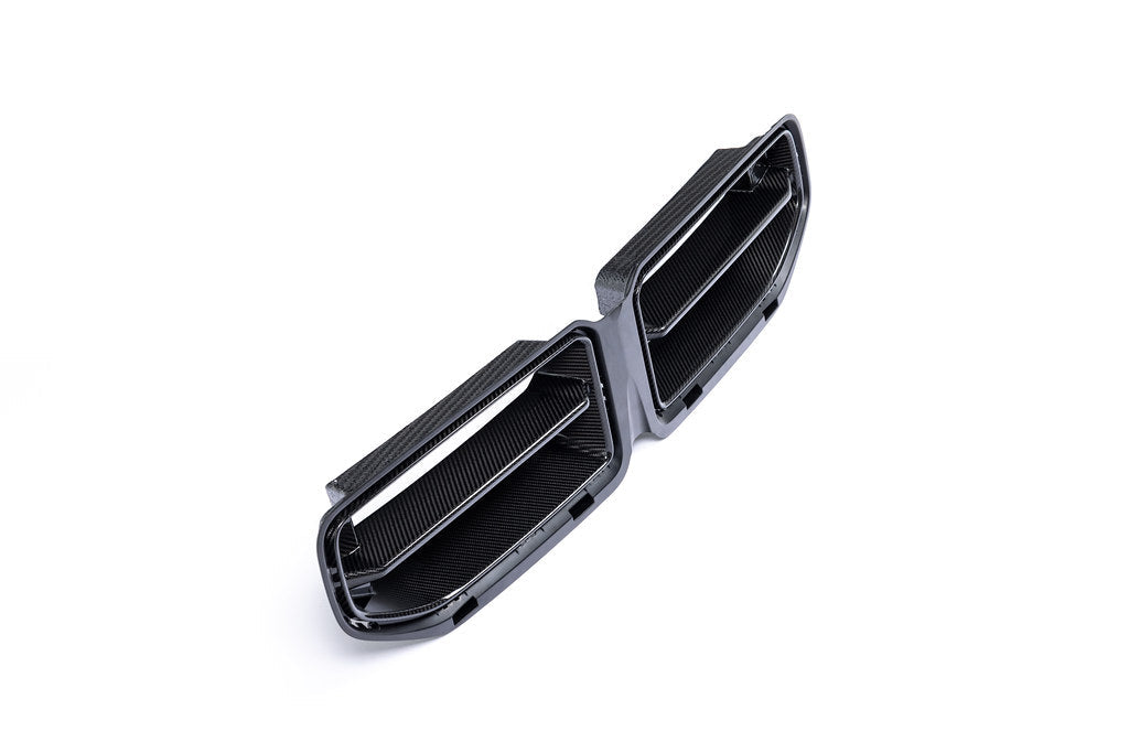Alpha N G87 M2 carbon front grille for BMW exterior accessory, featuring a sleek black mesh design