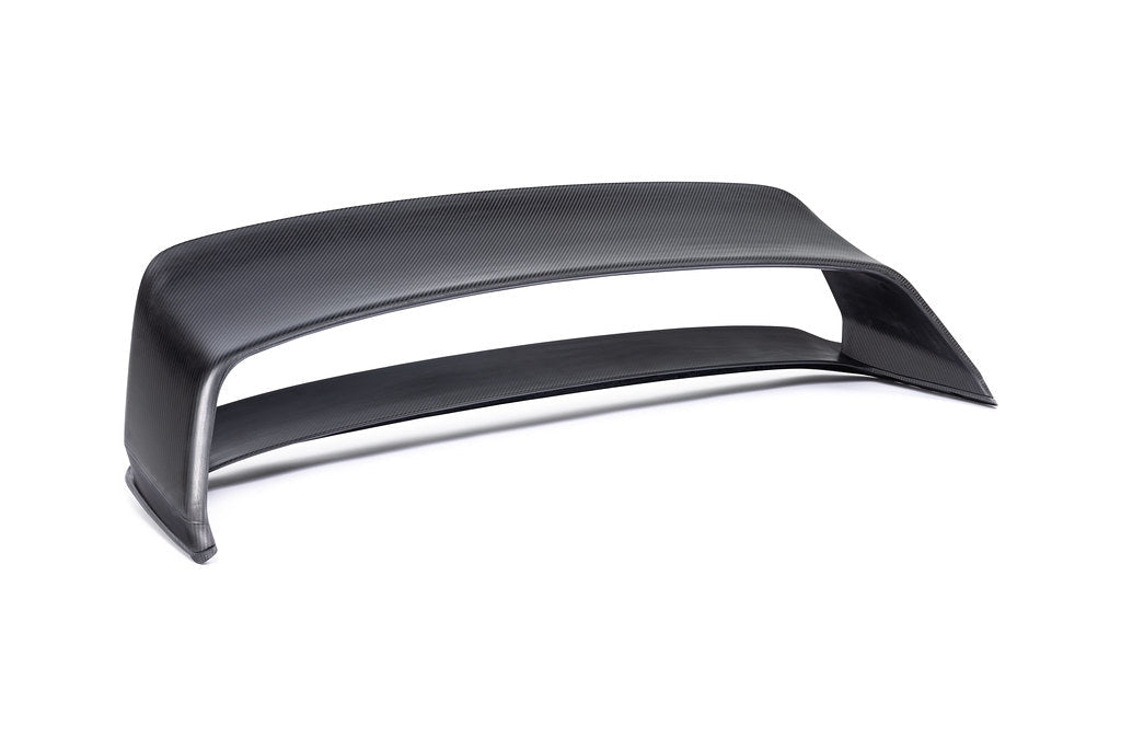 Alpha-N G87 M2 carbon fixed rear wing Class 3 in pre-preg carbon fiber on white background