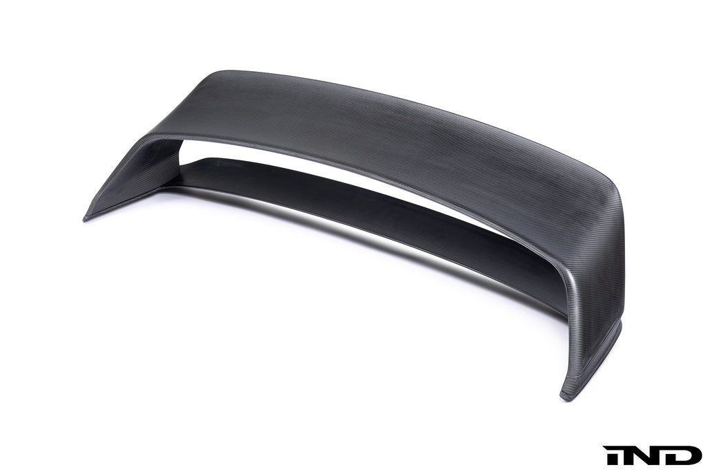 Alpha-N G87 M2 carbon fixed rear wing Class 3 in pre-preg carbon fiber on white background