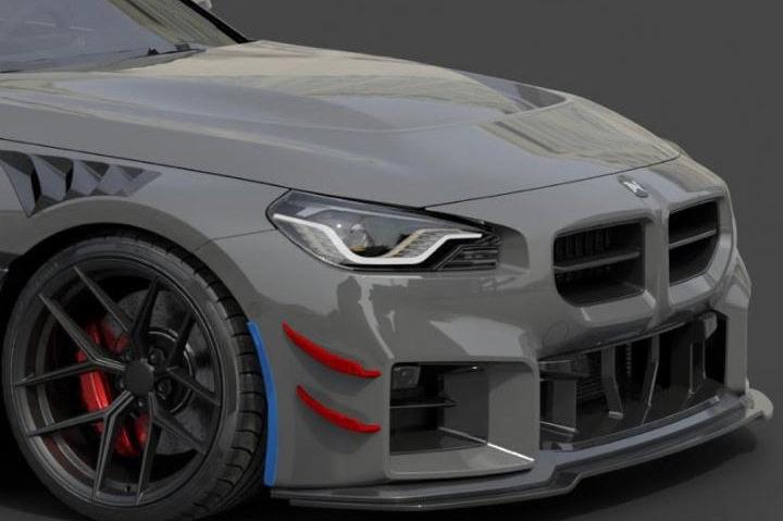 Alpha N G87 M2 carbon bumper canard set, exterior car aerodynamic accessories with lightweight carbon fiber finish.