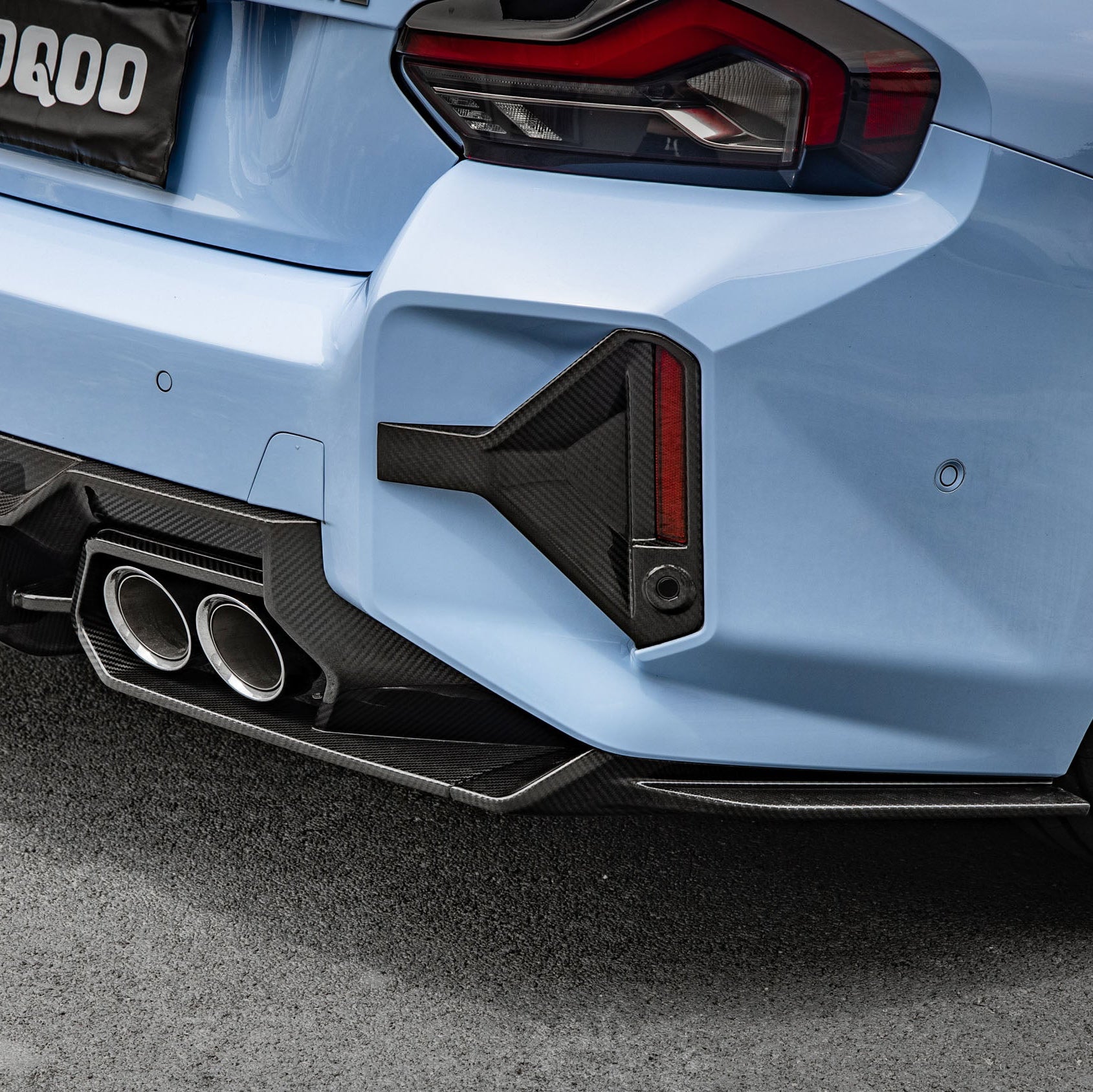 Sooqoo Pre Pregged Dry Carbon Fiber Rear Bumper Attachments for BMW M2 G87 2023+