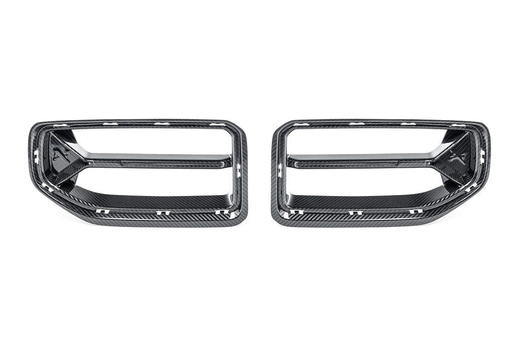 Alpha N G87 M2 Carbon front grille V2 on white background, exterior car accessory for BMW M2 with sleek carbon finish