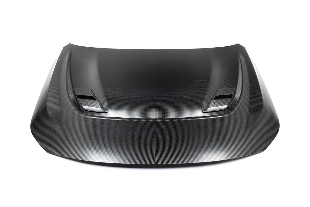 Alpha-N G87 M2 Carbon Vented Hood for Clubsport BMW, lightweight and vented exterior car part with a sleek carbon finish.
