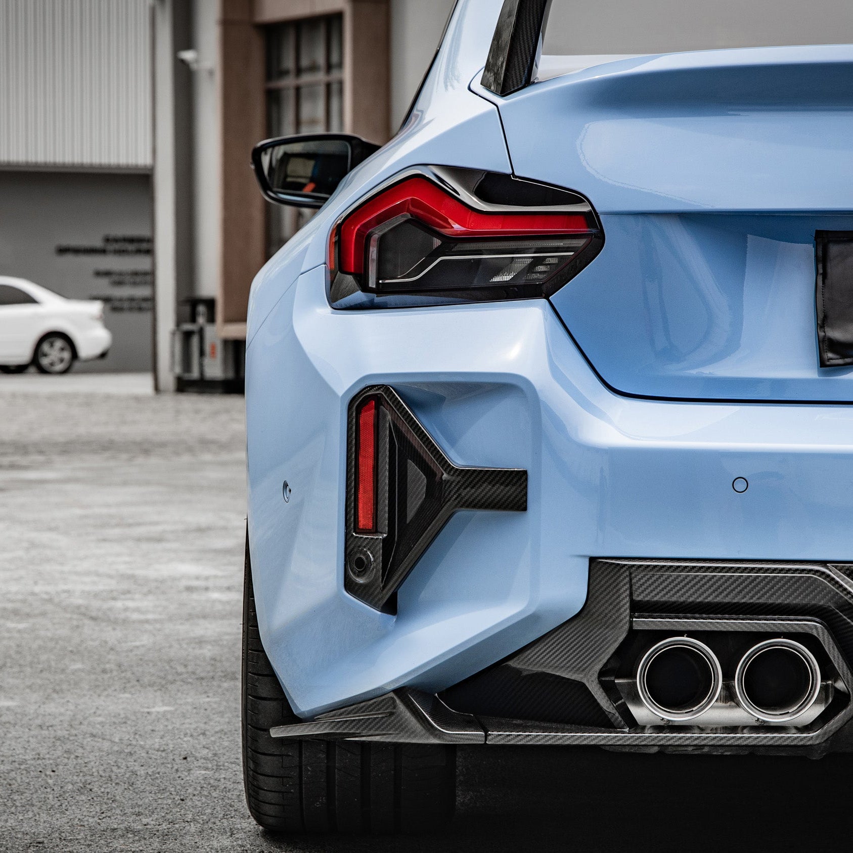 Sooqoo Pre Pregged Dry Carbon Fiber Rear Bumper Attachments for BMW M2 G87 2023+