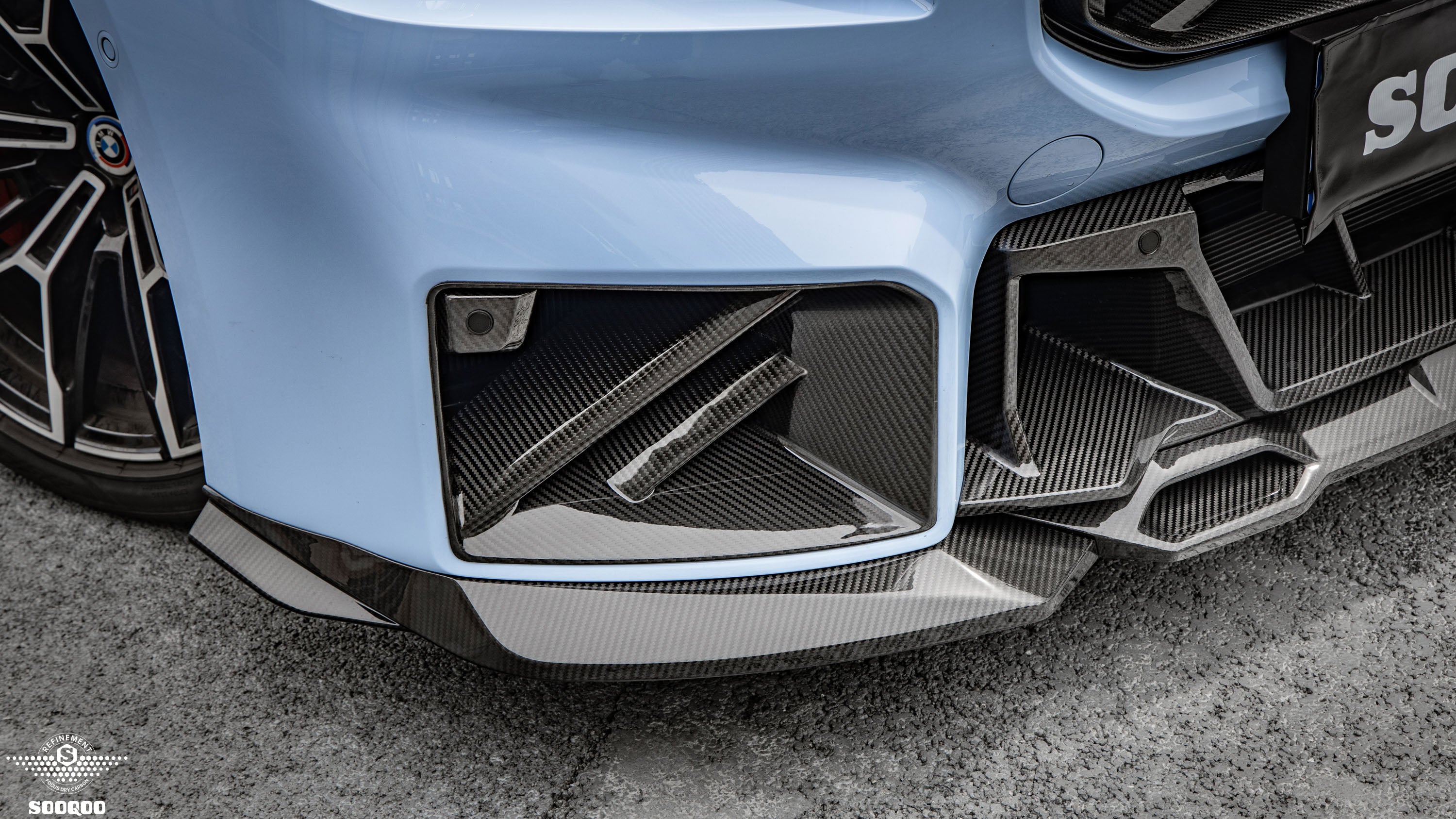 Sooqoo Pre Pregged Dry Carbon Fiber Front Lip Type A for BMW M2 G87 2023+