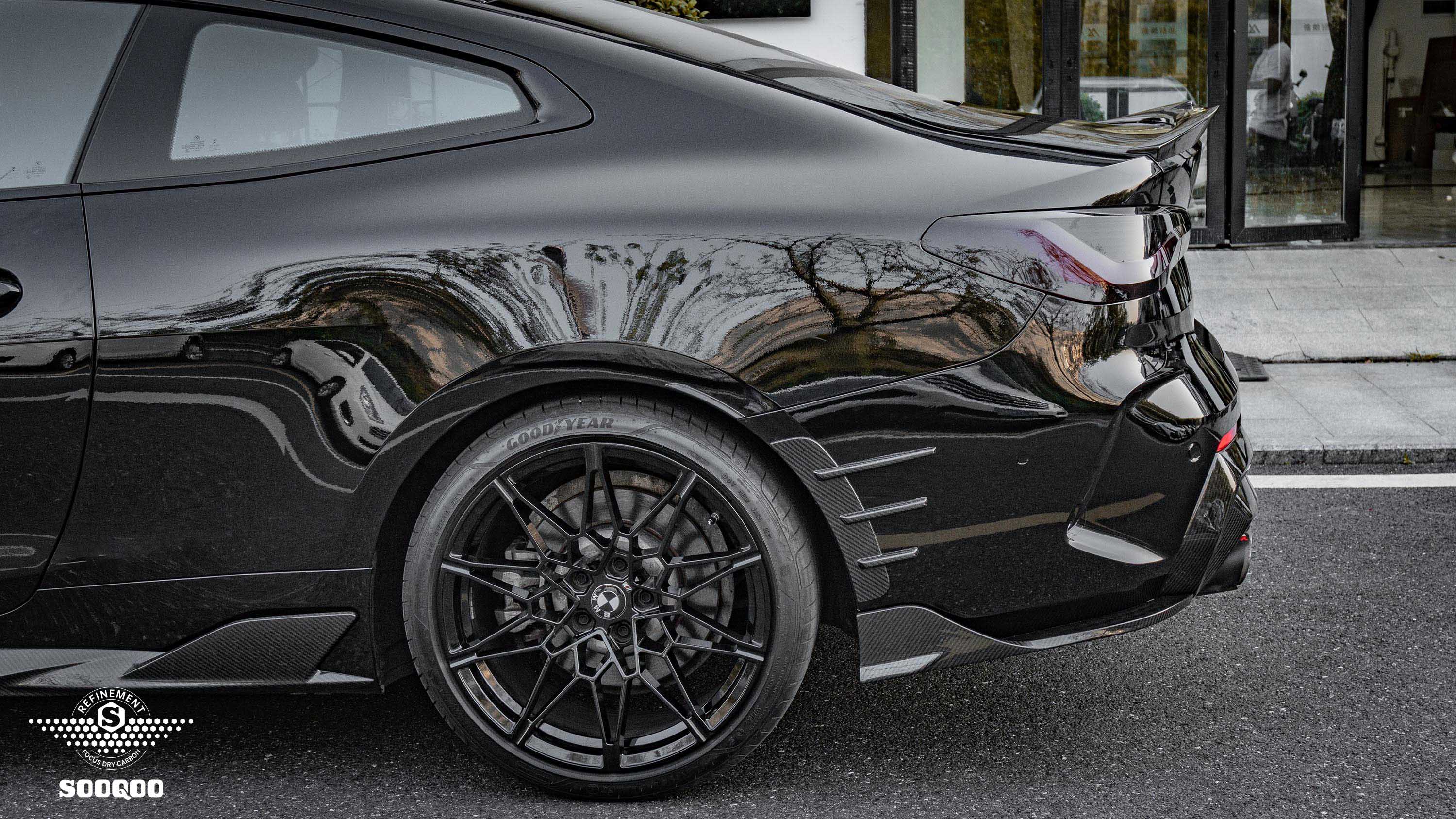 Sooqoo Pre Pregged Dry Carbon Fiber Rear Fender Vent for BMW 4 Series Coupe G22 G23 2020+