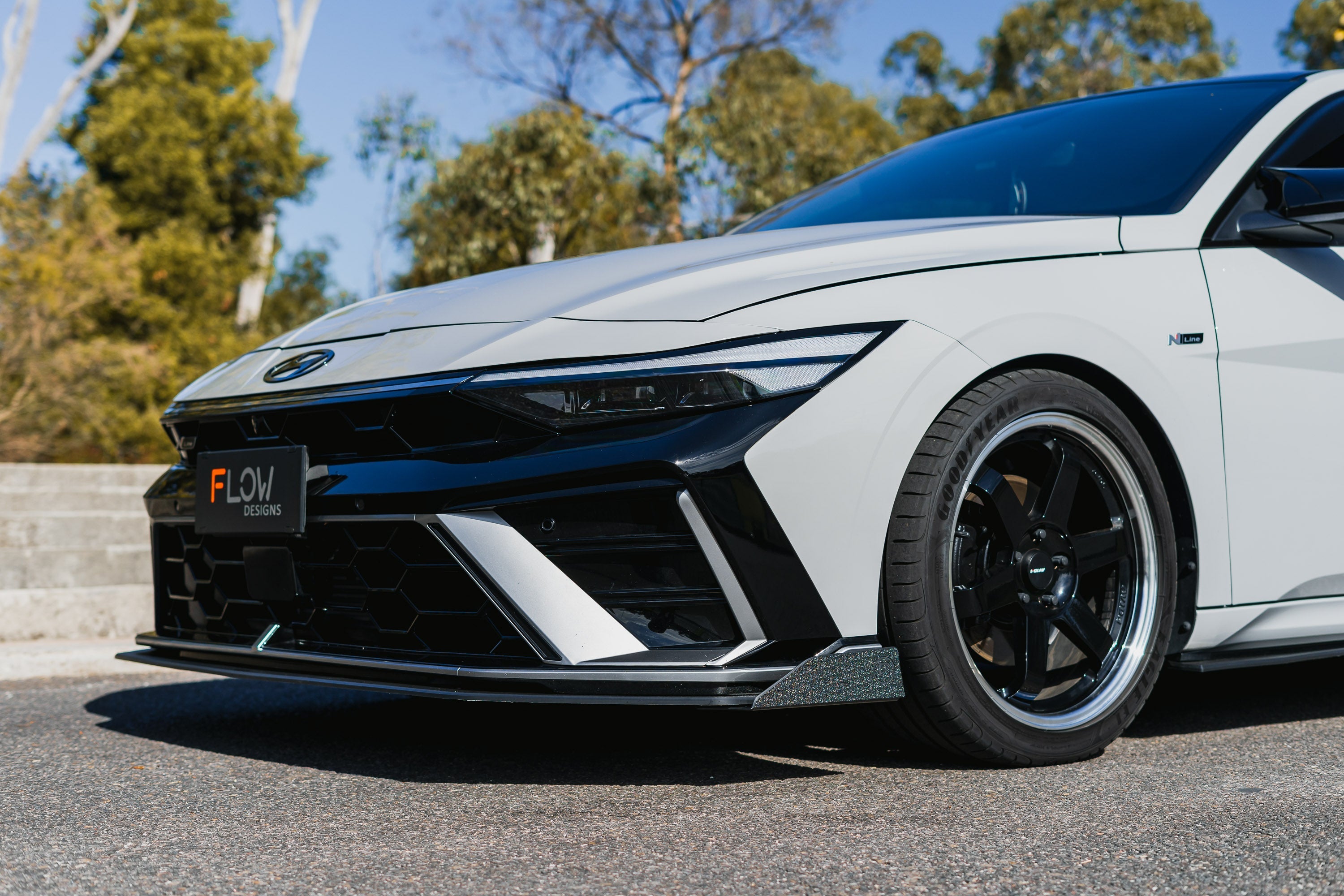 Hyundai CN7 V2 i30 N-Line Sedan FL 2025 Front Lip Splitter Winglets (Pair)