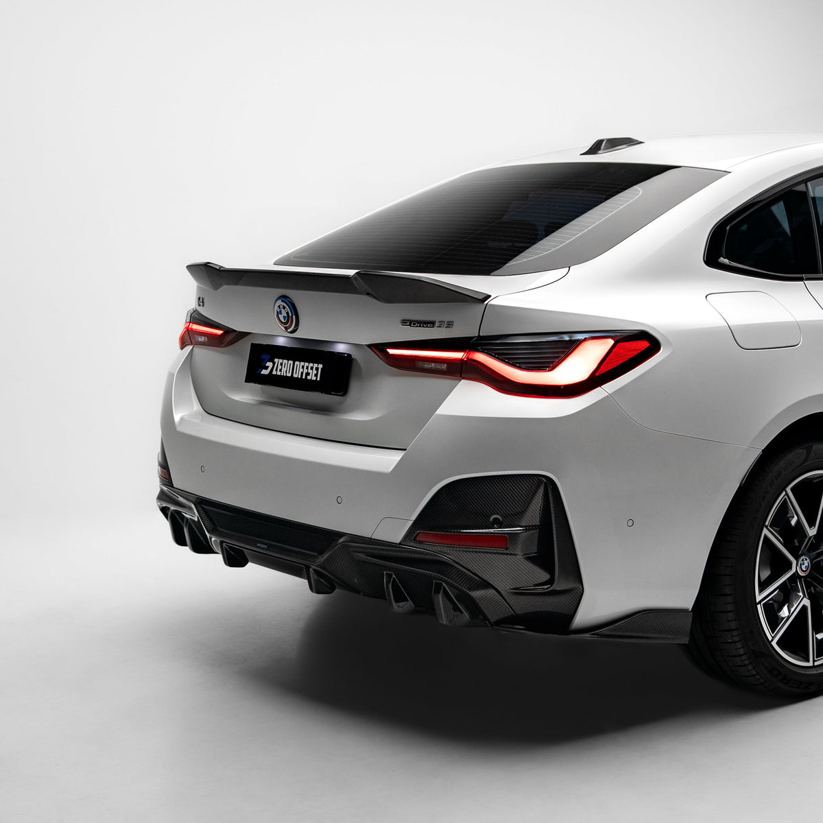 Sooqoo Pre Pregged Dry Carbon Fiber Rear Bumper Trim for BMW 4 Series G26