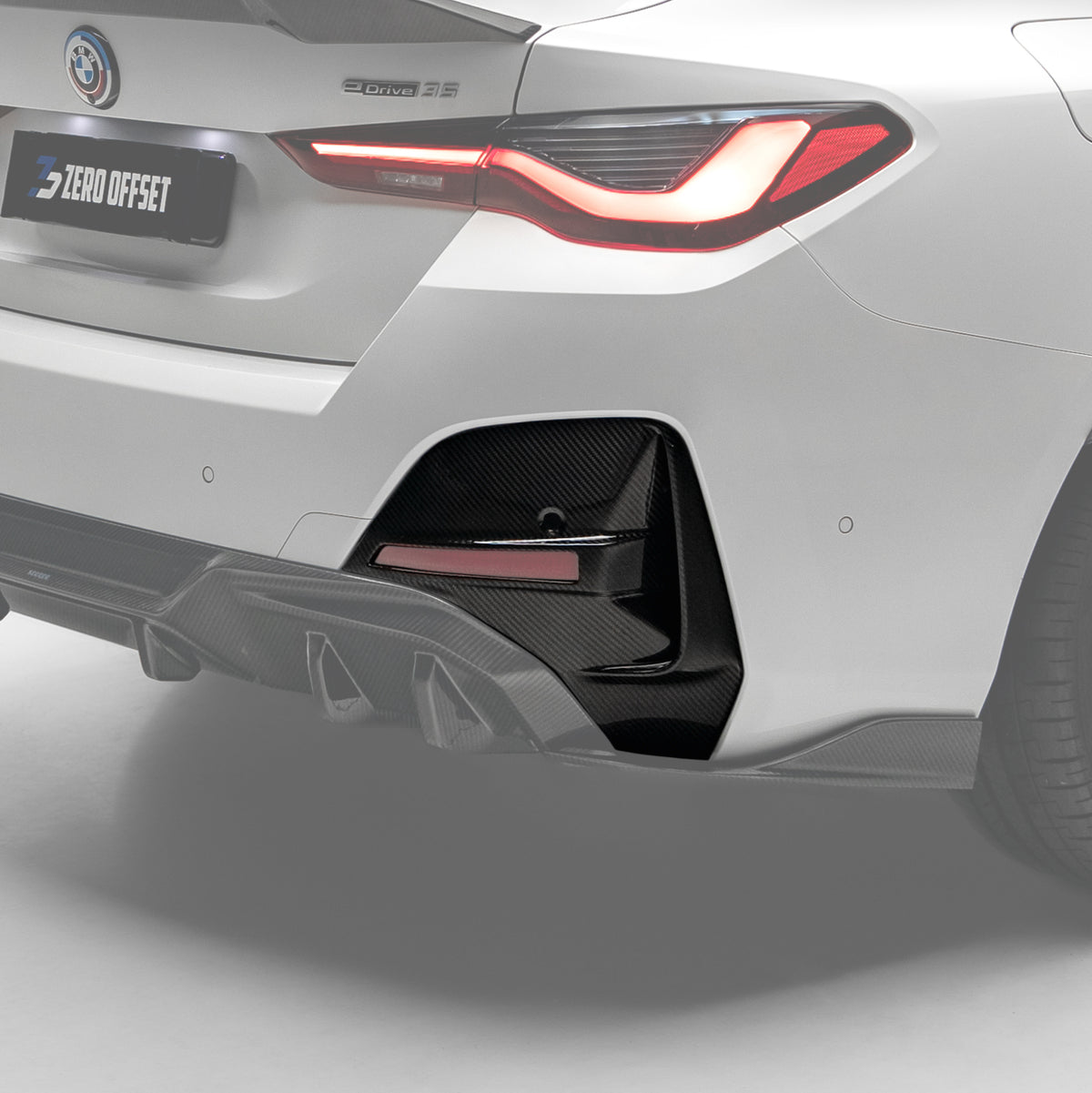 Sooqoo Pre Pregged Dry Carbon Fiber Rear Bumper Trim for BMW 4 Series G26
