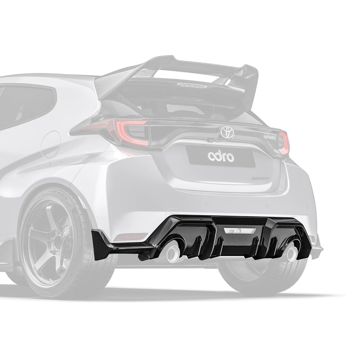 Carbon Fiber Rear Diffuser for Toyota GR Yaris 2020-2024