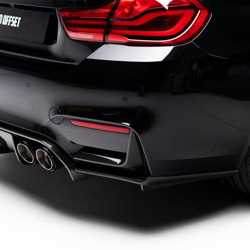 MP Style Rear Bumper Splitters Pre Pregged Dry Carbon for BMW M3 F80 / M4 F82/F83 - 14-20