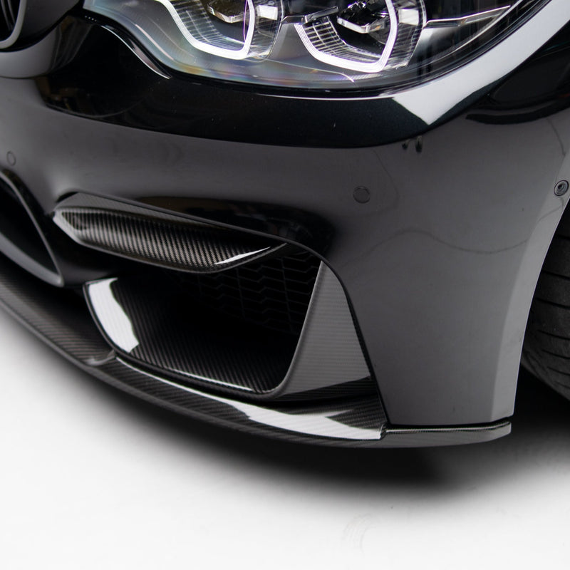 MP Style Pre Pregged Dry Carbon Front Bumper Splitters for BMW M3 F80 / M4 F82/F83 - 14-20
