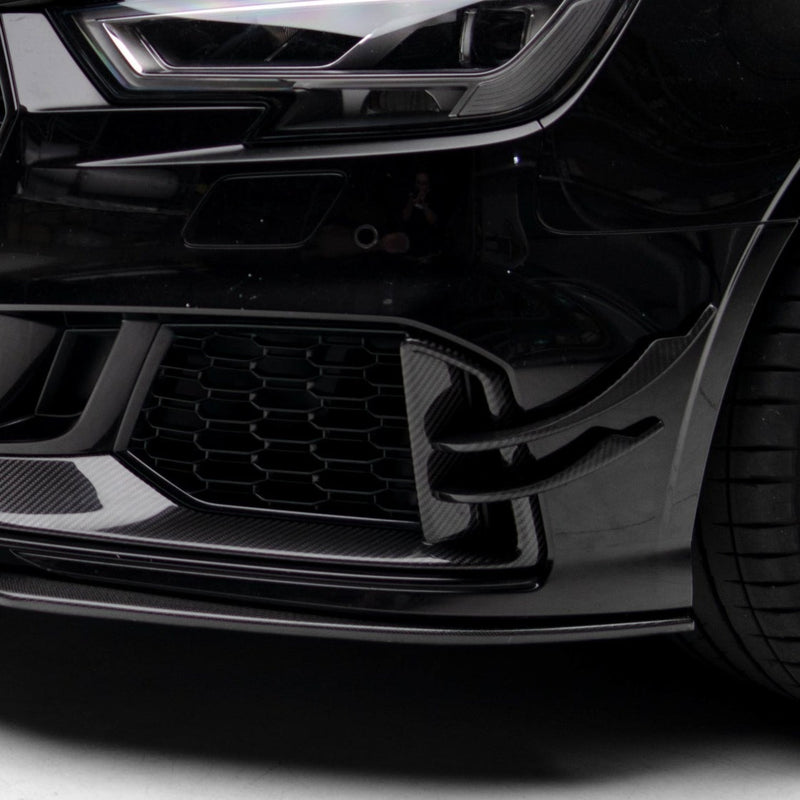 ZO Exclusive Front Bumper Canards for Audi RS3 17-21 (8V) [SEDAN] (Carbon Fibre)